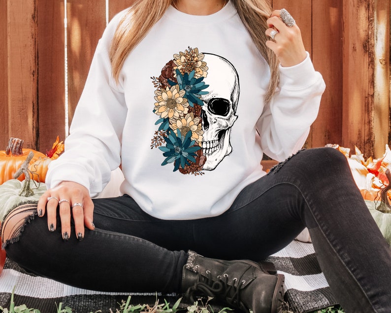 Bloom Skull Halloween Sweatshirt