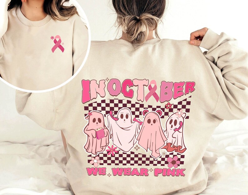 In October We Wear Pink Ghost Sweatshirt