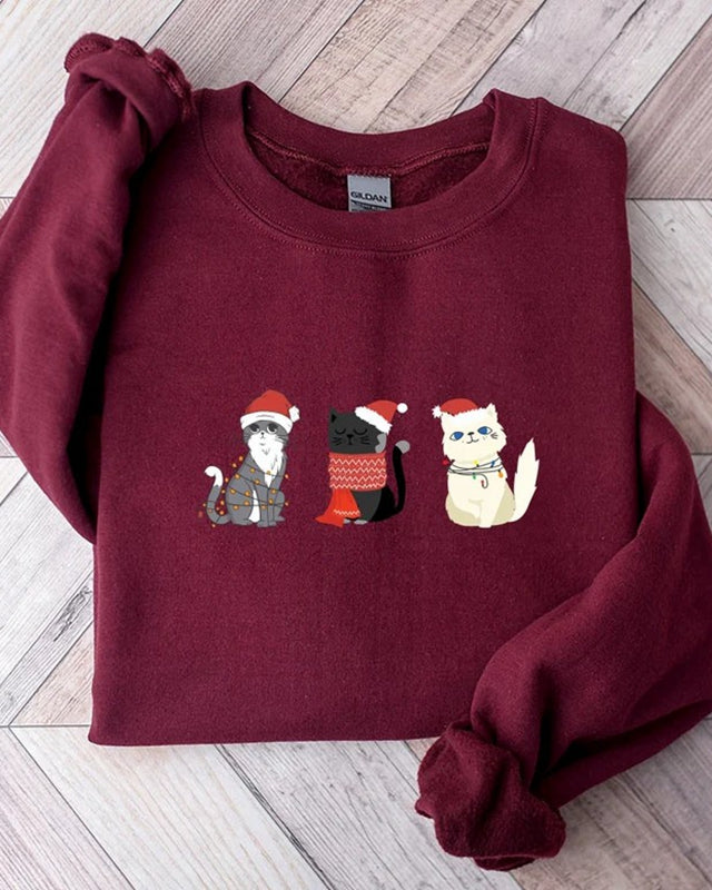 Christmas cats sweatshirt, Christmas gift for cat owners