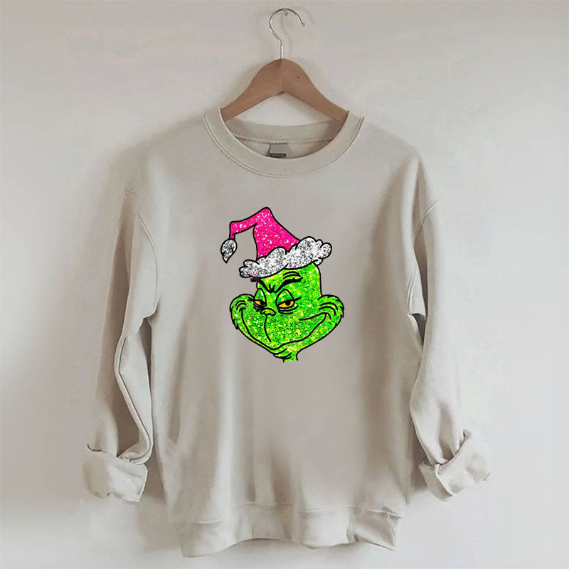 Glitter Christmas Print Sweatshirt