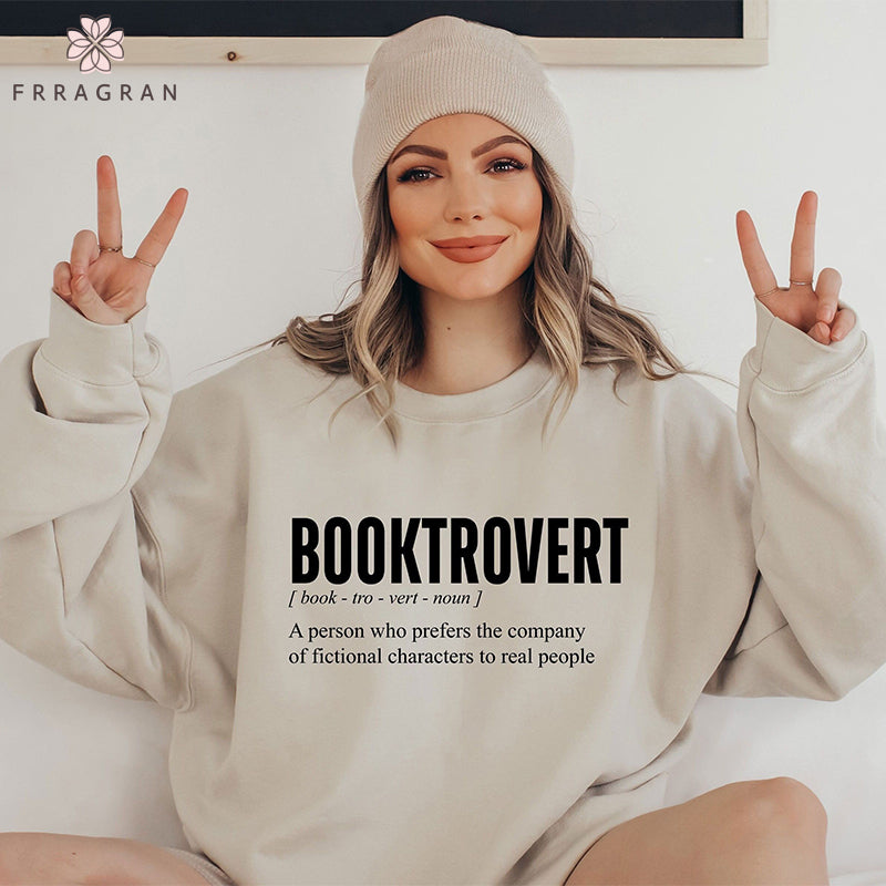 Booktrovert Definition Letter Print Sweatshirt