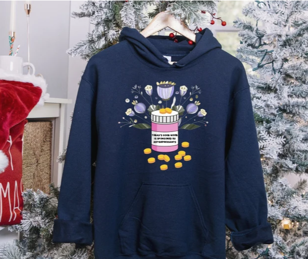 Antidepressant Floral Print Hoodie