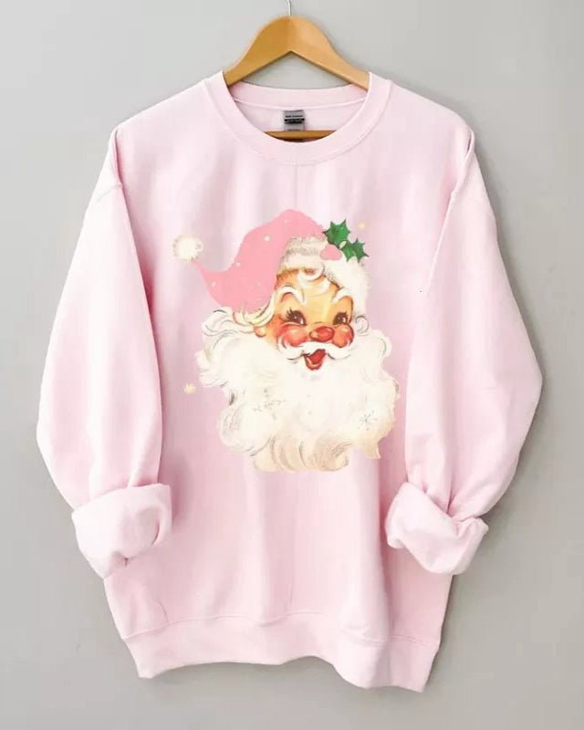Pink Christmas Santa Sweatshirt
