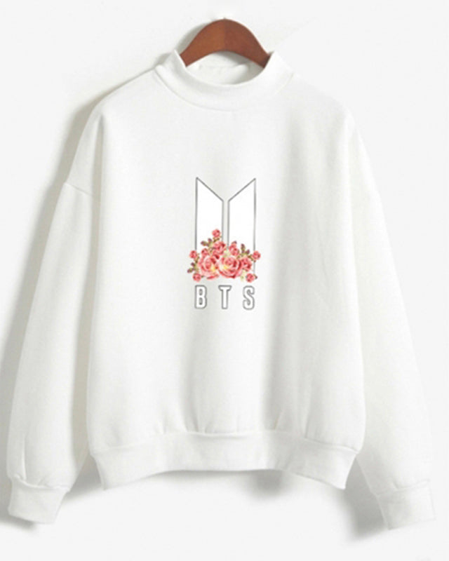 BTS Stylish Floral Printed Sweatshirt