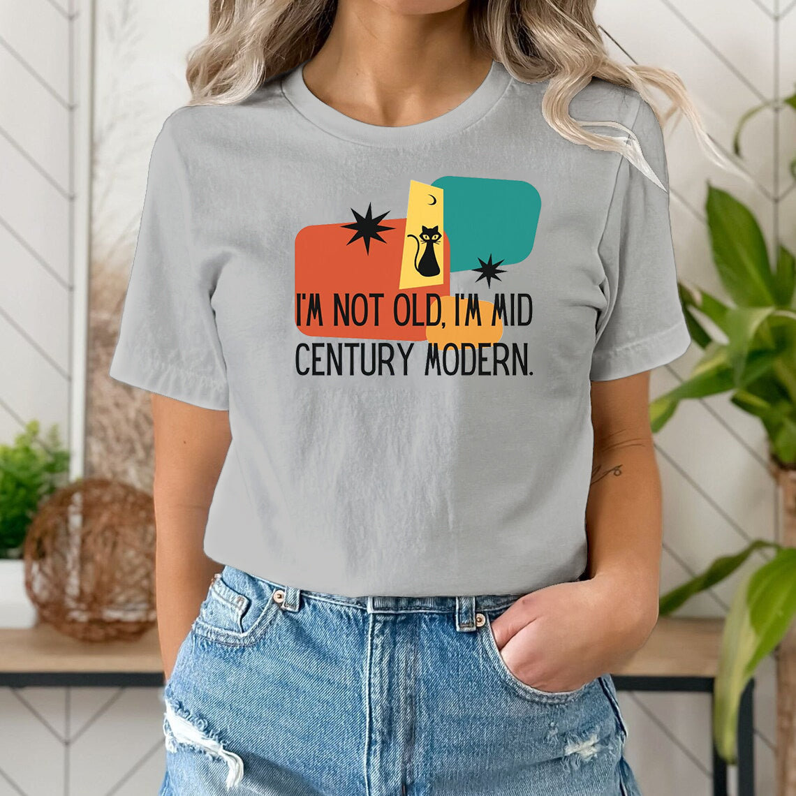 Cat And Letter Printed T-Shirt